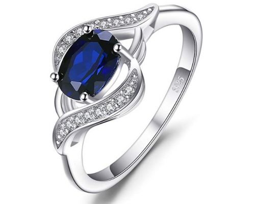 Um anel de safira azul