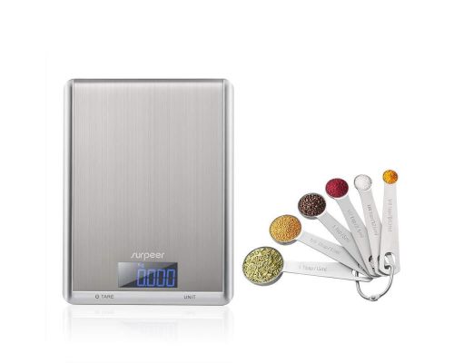 An Electronic Kitchen Scale with measuring spoons