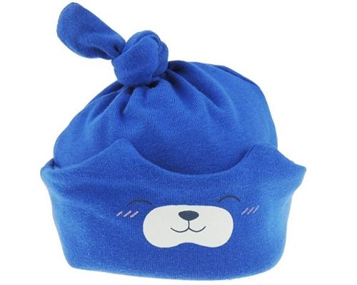 Um chapéu de urso bebê azul