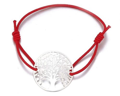 Un braccialetto di corda rossa albero della vita