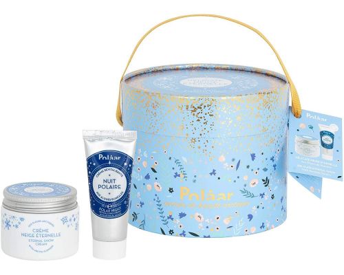 A Delicate Eternal Snow Gift Box with Polaar Arctic Flowers - - FREE Cream 25 ml + Face Care 50 ml - Natural active ingredients - All skin types