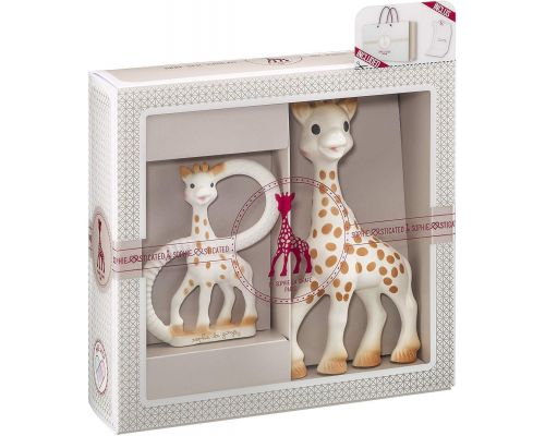 Eine Sophie la girafe Geburtsgeschenkbox