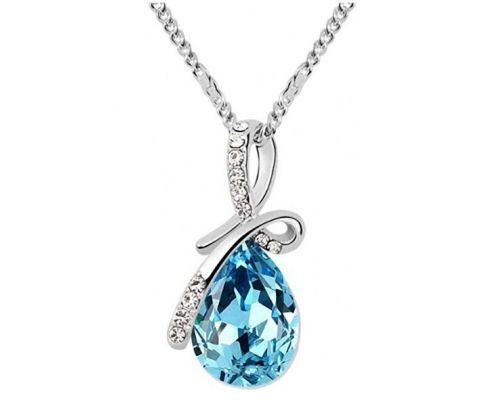 A Necklace with Blue Topaz Pendant