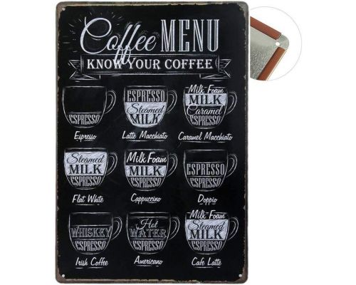 金属咖啡菜单装饰板