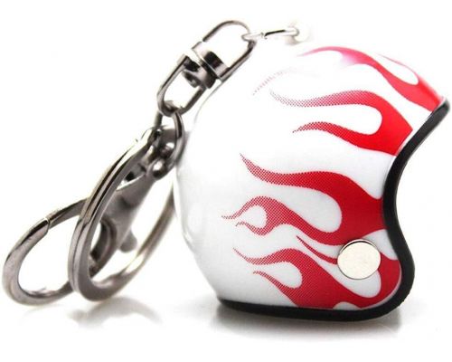 Un Porte Clefs Casque Moto Flaming Rouge
