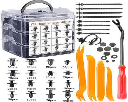 a Uolor 745 Pcs Plastic Rivet Clips Kit