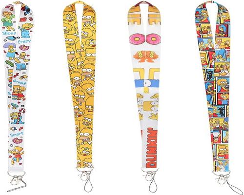 a Simpson Badge Holder Lanyard Neck Strap Set Of 4 Neck Lanyards With Carabiner For