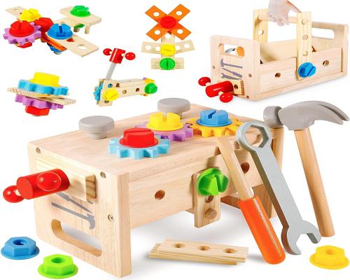 a tool Famkeep wooden child box,diy toy child box