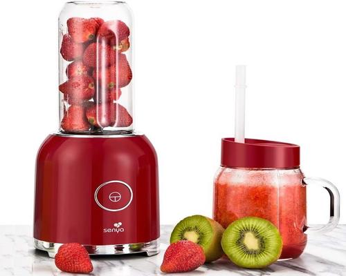 A Set of Senya Smoothie Blender with 2 Portable Bottles Red Juicy Delight 250W