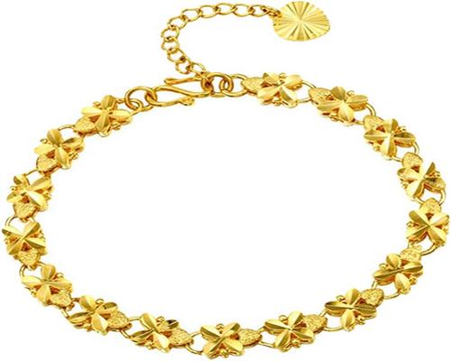A Holibanna Bracelet Four Leaf Clover Lucky Link Retro Twist Rope Handmade Wedding For Birthday Party Gift