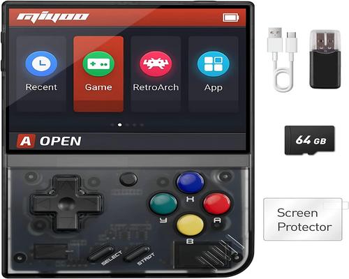 a Game Whatsko Miyoo Mini Plus Portable Game,Miyoo Mini+ Retro Portable 64Gb And Wifi Support.Cortex-A7 Linux System 3.5 Inch Ips Screen 3000Mah Pocket Portable Game