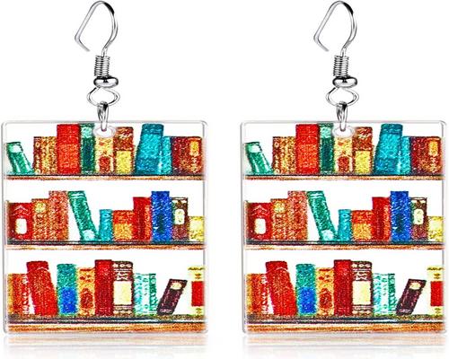 a Pair of Book Themed Earrings