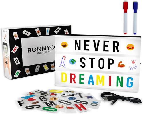 a Bonnyco Light Box With Letters And Emojis