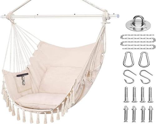 a Hanging Hammock Chair With Cushions