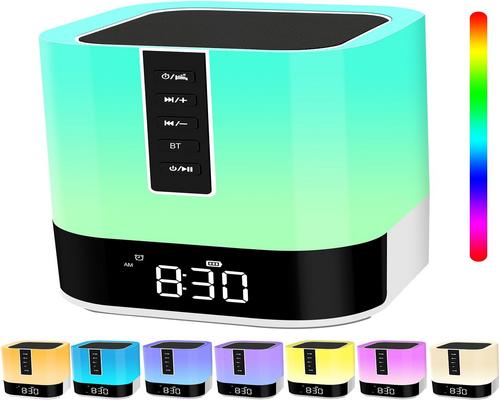 a Luminous Bluetooth Speaker with Alarm Clock and Night Light