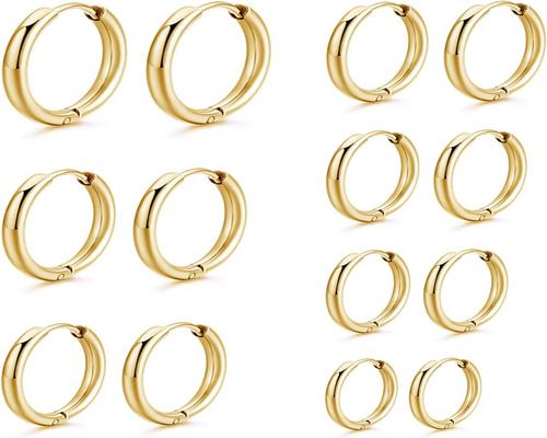 A Set of 7 Pairs of Mochity Hoop Earrings