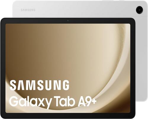 a Samsung Galaxy Tab A9+ Silver Tablet