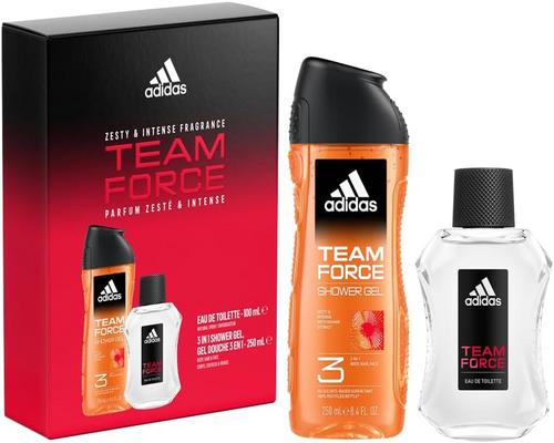 an Adidas Team Force Gift Set with Eau De Toilette and 3-in-1 Shower Gel